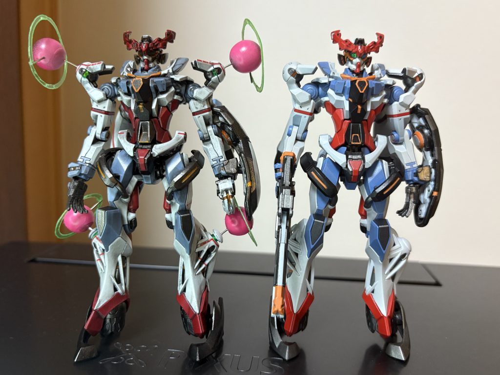 あれから以前作ったやつはエンディミオンユニット覚醒状態にさせたのですが一応比較。新ver.は最新鋭のMSというのが伝わってくるし旧ver.は使い古された感あってまた違う良さもあるとも言えますな。