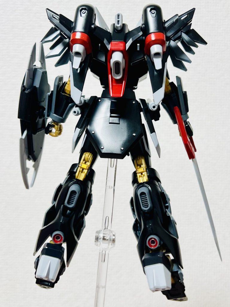 部分塗装、シールのみ↑元が黒いのでスミ入れするとこほぼ無いですね💦黒機体は撮影難し( ˆ꒳ˆ; )