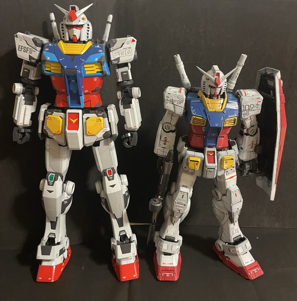 1/60と比べてもデカい‥来年発売のνガンダムもこの位の大きさになるのかなぁ