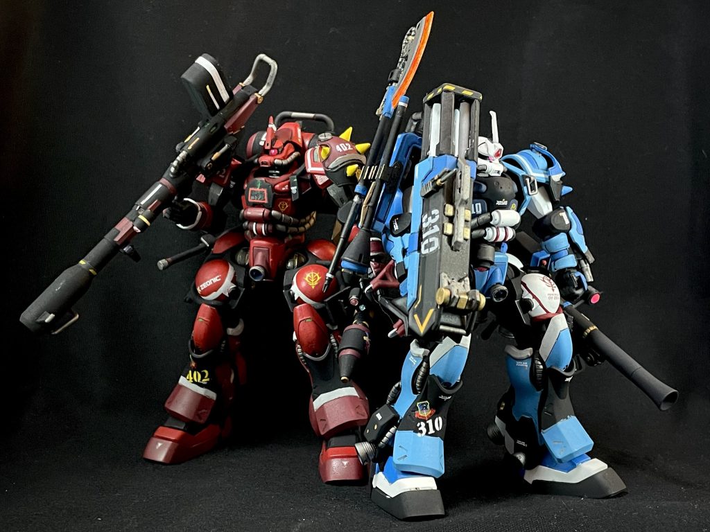 ジョニーザクは中･長距離で作成したため、、ユーマザクは中･近距離主体というイメージで作成しました。ジークアクスではやたらと近接戦闘が多かったので、その担当は必要かと。以下、設定イメージ