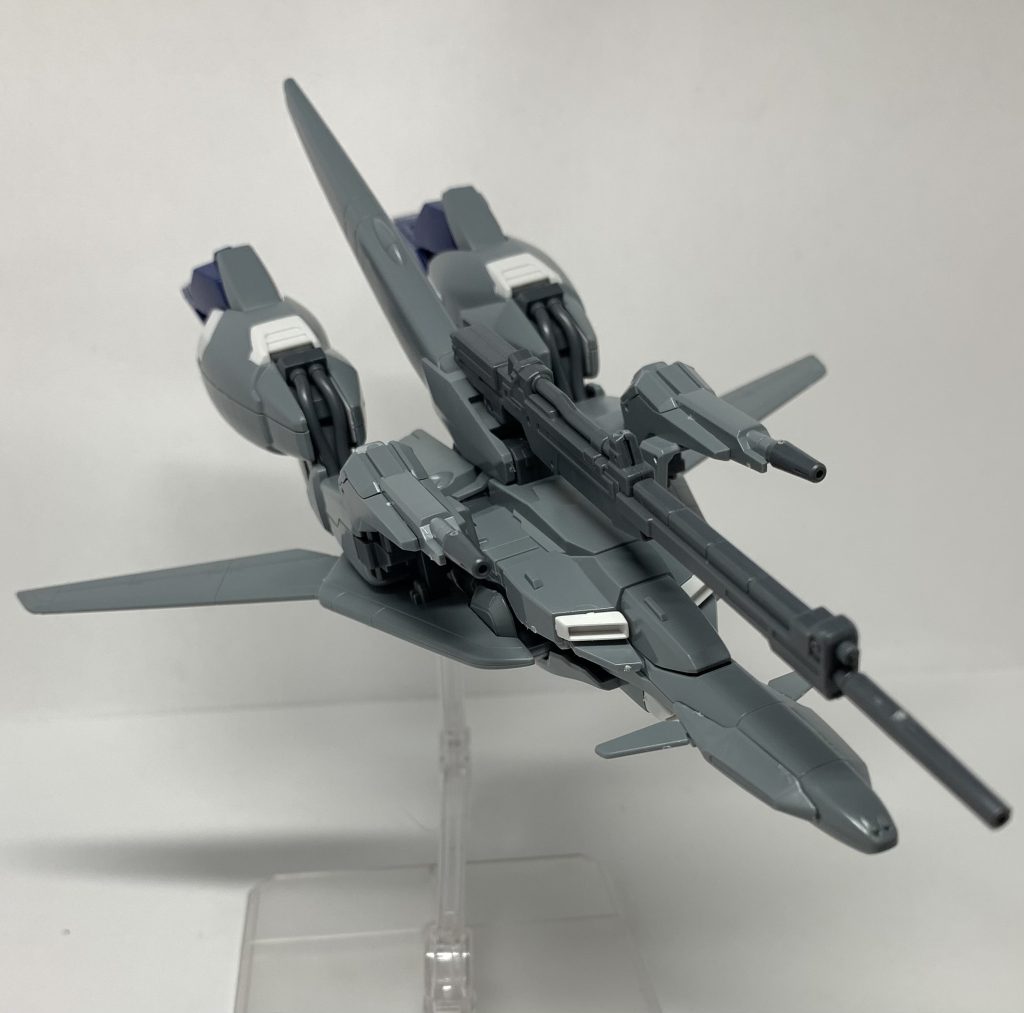 説明書に記載はありませんがビームライフルは上部に装備できます。