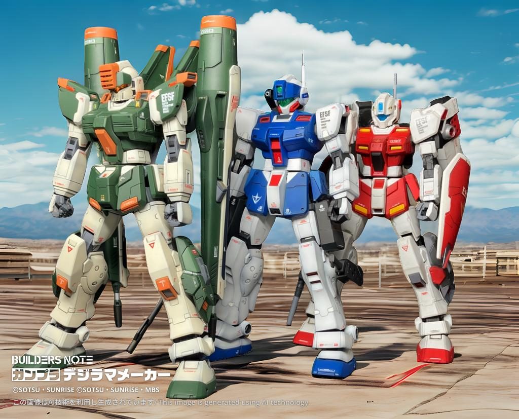 三機の作成間隔が開いているのでディテール等に統一感があまりありませんが、長年形にしたいと思っていたジム小隊が完成したので満足しています😆次はライバル小隊を作りたいなぁと思いますが、だいぶ先になりそうです😅最後までご覧いただきありがとうございました🙇🏻