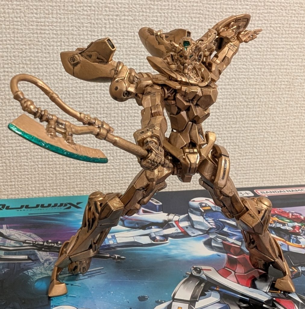 刃の部分もメタリックグリーンにしてます。