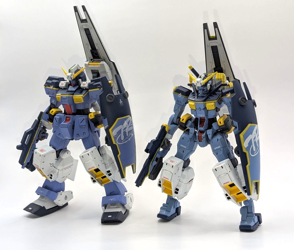 以前作成したヘイズル1号機と比較こうして見ると一回り小さめなのねゲルググ(GQ)