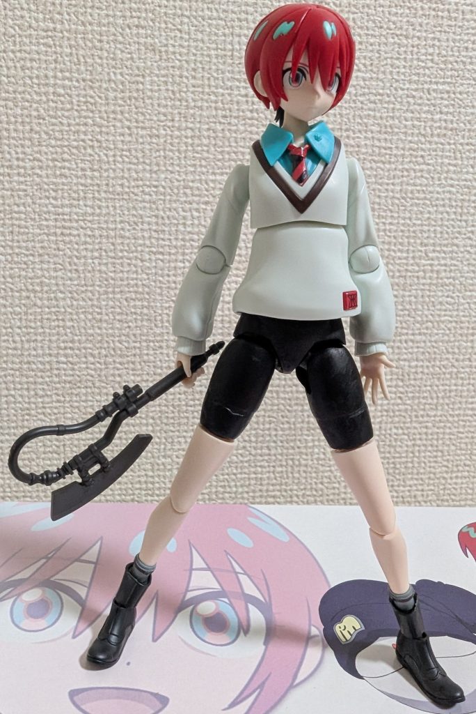 アクティブなスパッツに合わせて、ジークアクスのヒートホークを持たせました。やっぱりマチュにピッタリｗｗ