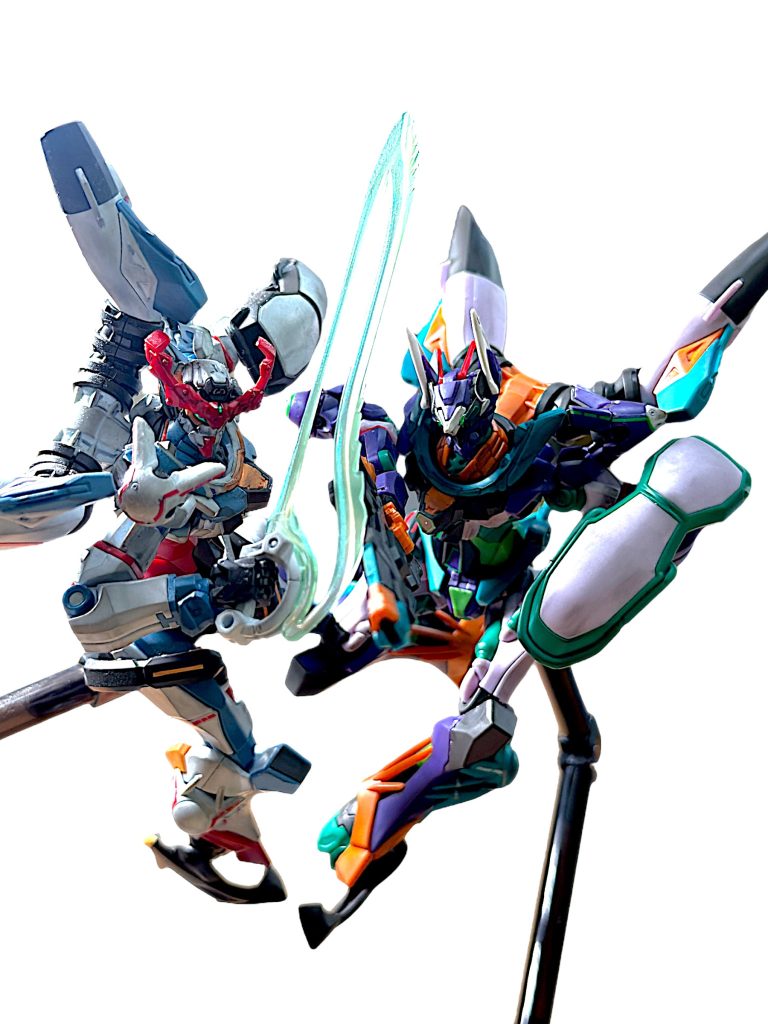 最終話のジークアクスとジフレドの共闘シーンを再現。 最後の最後でマブになったマチュとニャアン。息がピッタリ過ぎる連携でしたね。