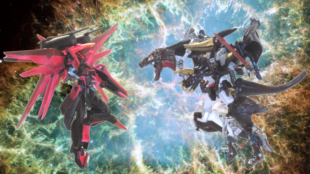 ザフトに返還されたカオスフリーダムと遭遇。行き違いから戦闘に……?ルドラが芯にしかなっていないのでSEEDコンへの参加はやめとこうかな……