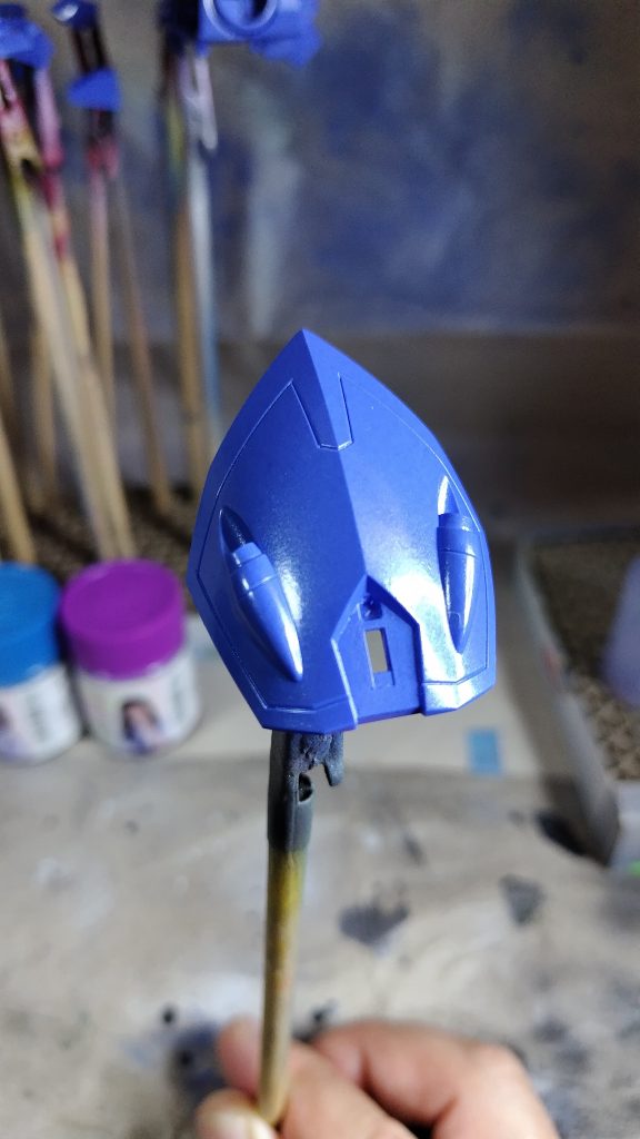 ブルー:パープル=2:1の割合です。成形色に近い色合いになり、感動しました!オリジナルの色合いでパールにしたかったのでバッチリでした。