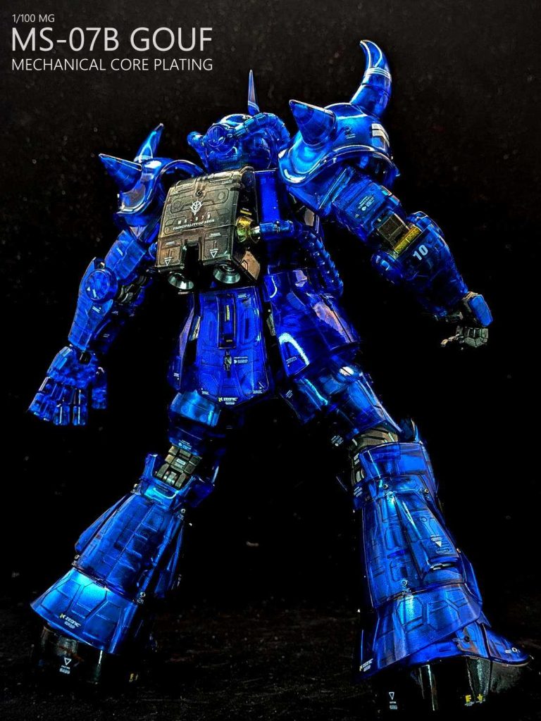 ガンダムベース限定MGグフクリアー改メカニカルコアメッキ風塗装仕様 ガンダムベース限定MGグフクリアー改メカニカルコアメッキ風塗装