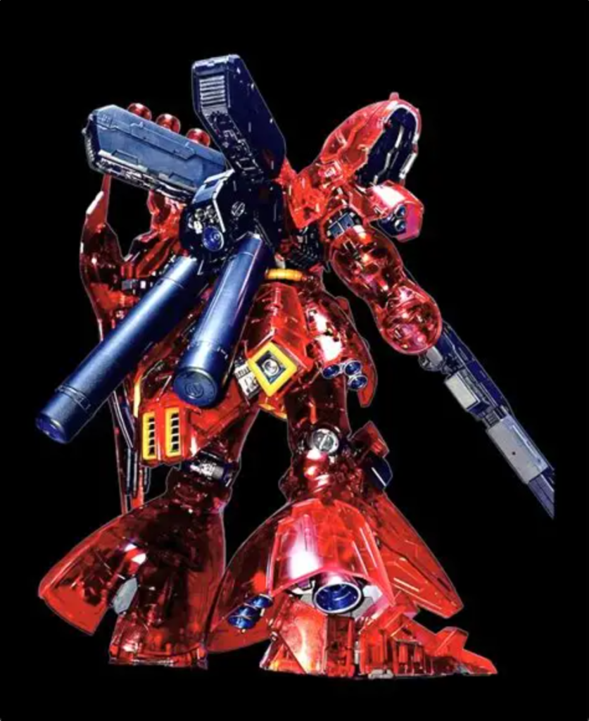 バックショット。バーニア内部もマーカーのメタリック使ってますが、エアブラシより楽で綺麗だなぁ。今回の手抜き作品でメッキやメタリックのマーカーの優秀さを知ることが出来ました。何事もやってみるのが大事ですね。