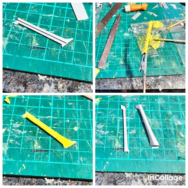 制作中のHG百式ベース、レッドミラージュの経過報告です。前回からの変更点はツノの作り直しと、肩の関節位置変更と延長です。写真2、3枚目　ツノの貧弱さが気になっていたのでバージョン2を作りました。プラ版で骨組みを作り、パテで肉盛りし表面処理をして完成です。横顔は大分本家に近付いた気がします。写真4、5枚目　肩幅の狭さと関節位置が気になったので弄りました。バイアランやハイゴックみたいになりましたがこれで良しとします😅 何とか八月中に上半身を完成させたいです❗️（2枚目）