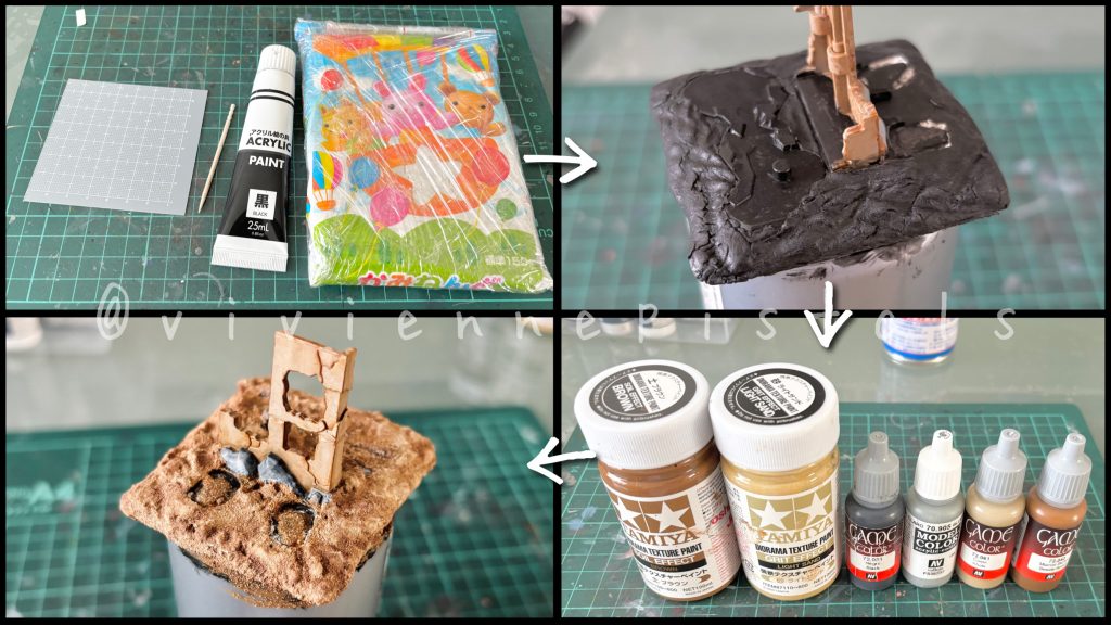 付属の台座も使用し、台座も制作しました。