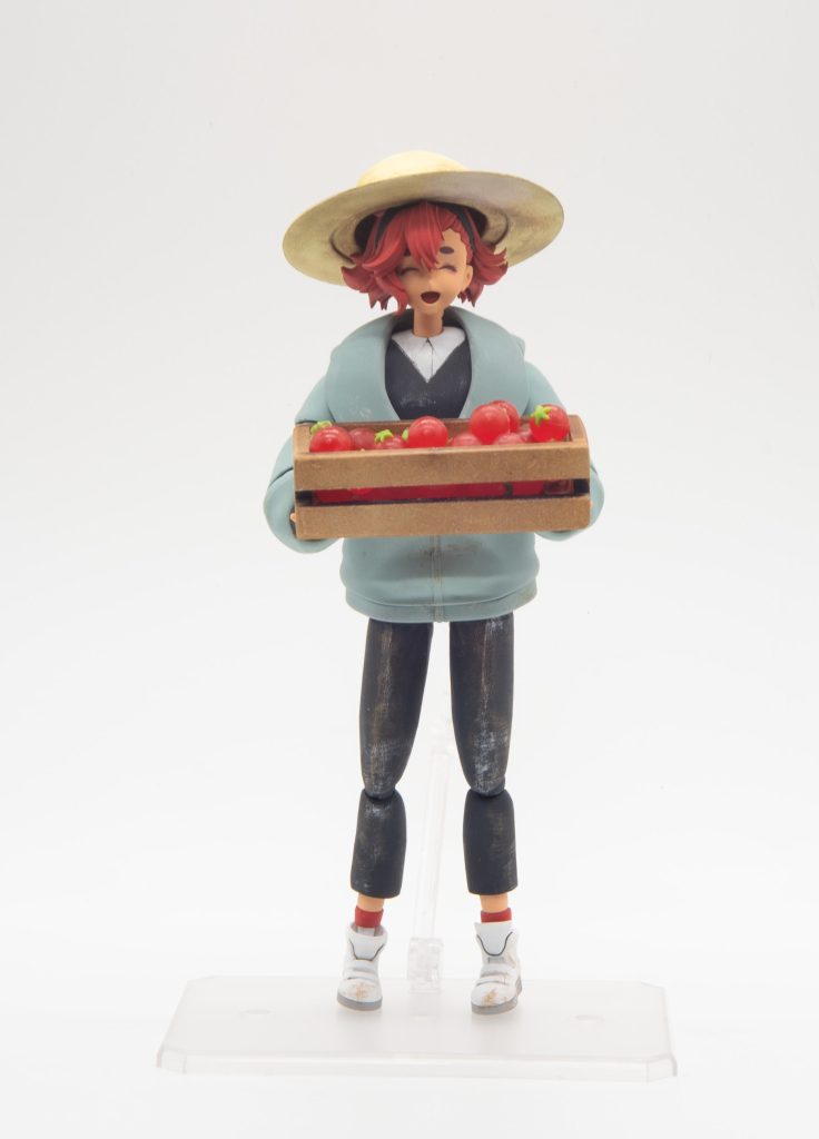 スレッタは土臭くしたかったので足を中心にウェザリング!麦わら帽子はスクラッチしてます!