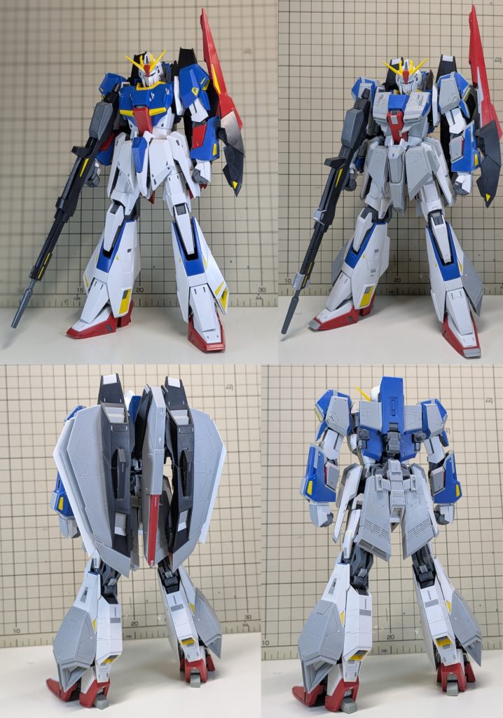 改修前と改修後(塗装前)の画像。改修部分が一目瞭然ですね。改修前のフライングアーマーを撮り忘れたのが悔やまれますw