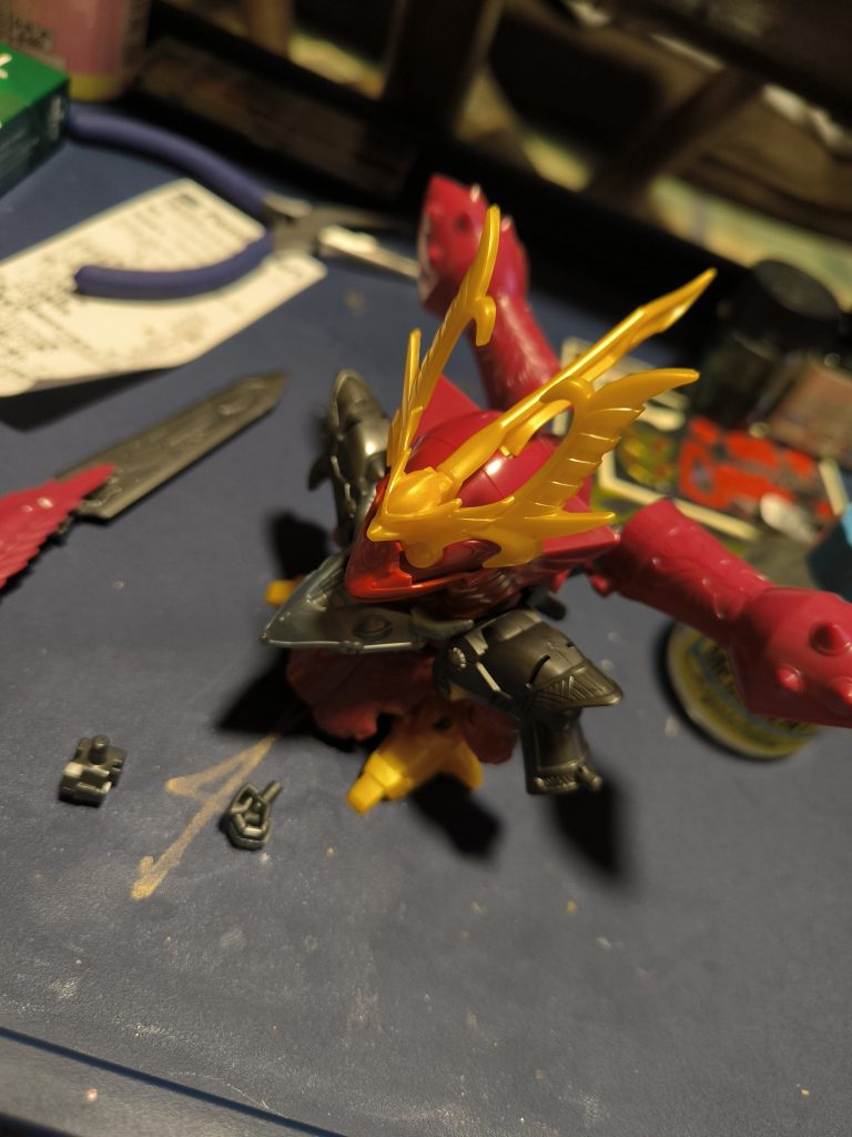 仮組み、何故上から撮影したのか…足の感じを見せたかったのに💧