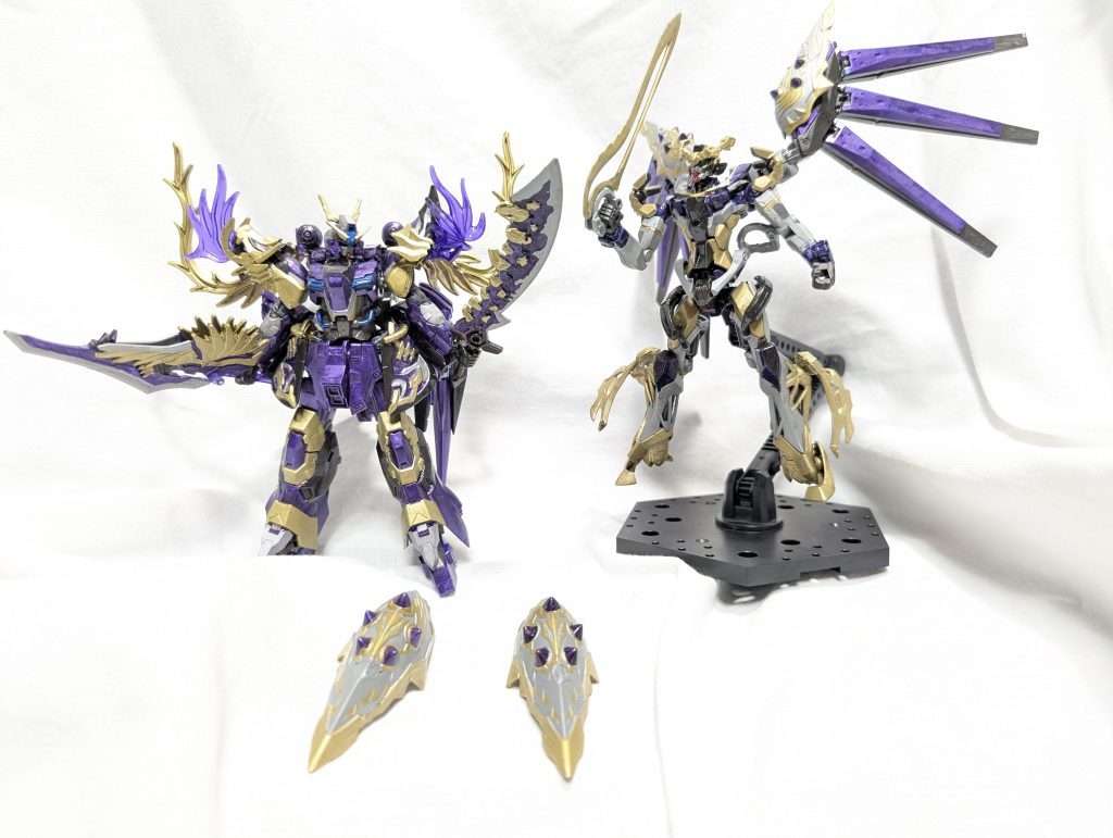 呂布シナンジュ同様に、以前に製作したガンダム迷企羅からシールドを装備できる様にバックパックを改造してみました。