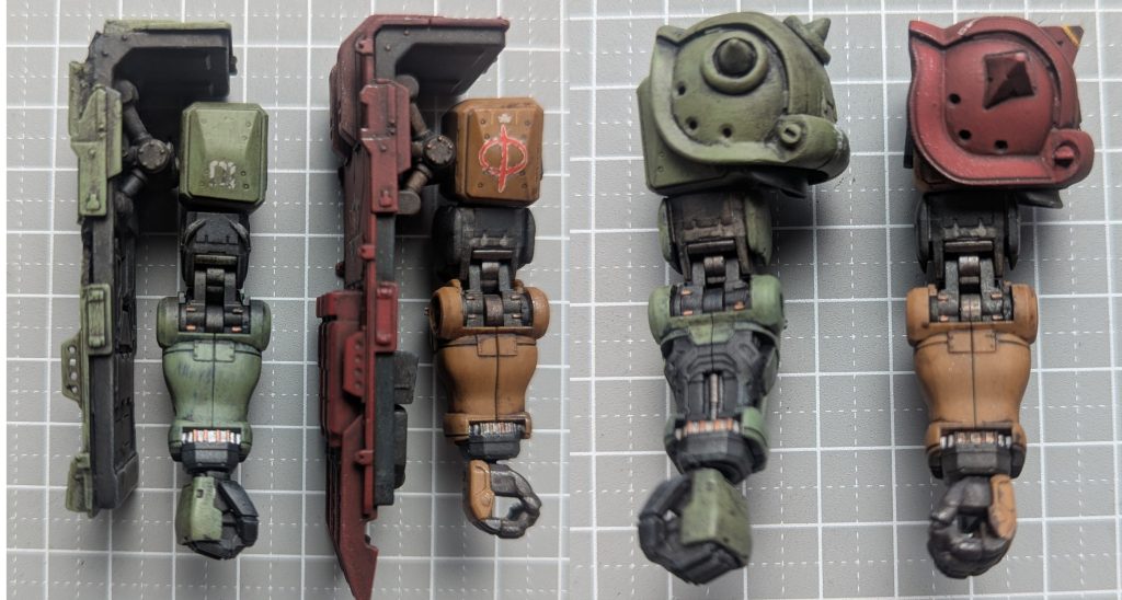 ■ソラリ機との比較・シールドと右肩との隙間幅詰め… わかりにくい(笑)・スパイクアーマーの小型化