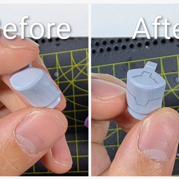 休日の作業として残ってたシールドの400番ヤスリがけ作業が終了し、これで全身の400番終了しました✨️そしてGeminiで線画にしていたギャンへのスジ彫り予定をそのまま本体に下書きする作業も進めました✨️平面の計画がきちんと立体になっていく様子はやってて気持ちが良かったです☺️作業動画はXになります!次はいよいよ掘っていきます!（4枚目）