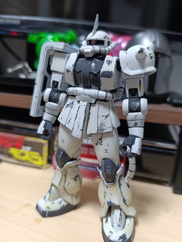 爪楊枝を使ってテキトーに汚し