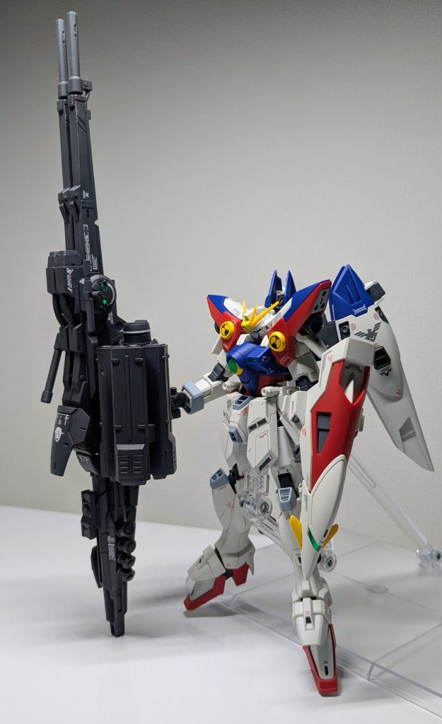 旧1/100ゼロカスタムのツインバスターライフルがあったので、他ジャンクと混ぜてツインメガバスターランチャー！にしました😆