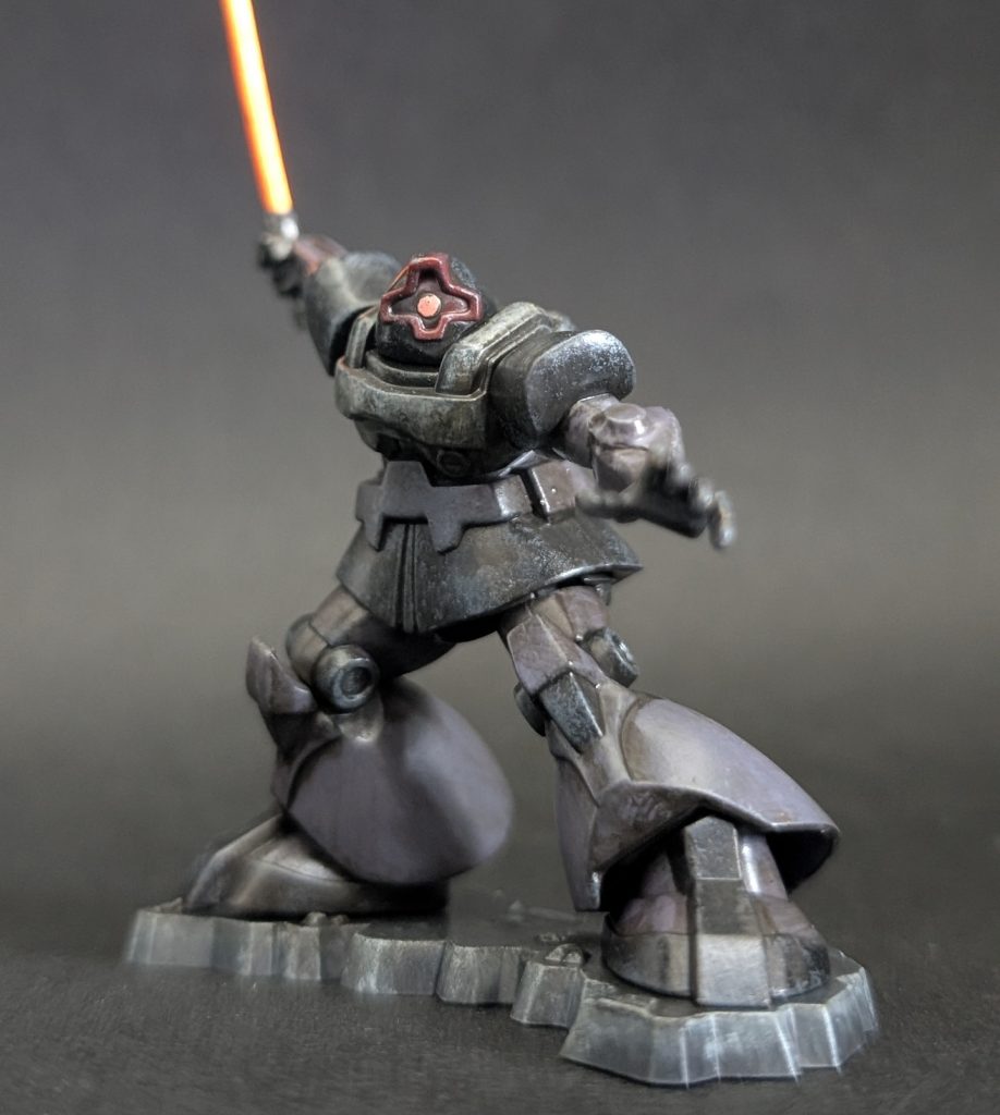 ドム月刊ホビージャパンを参考にしてセイラマスオ先生のアッシュパープルで水性筆塗り