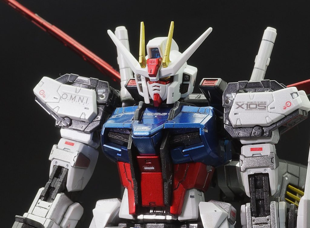 RG 1/144 エールストライクガンダム　メタリック塗装–3枚目/制作者：あるむ