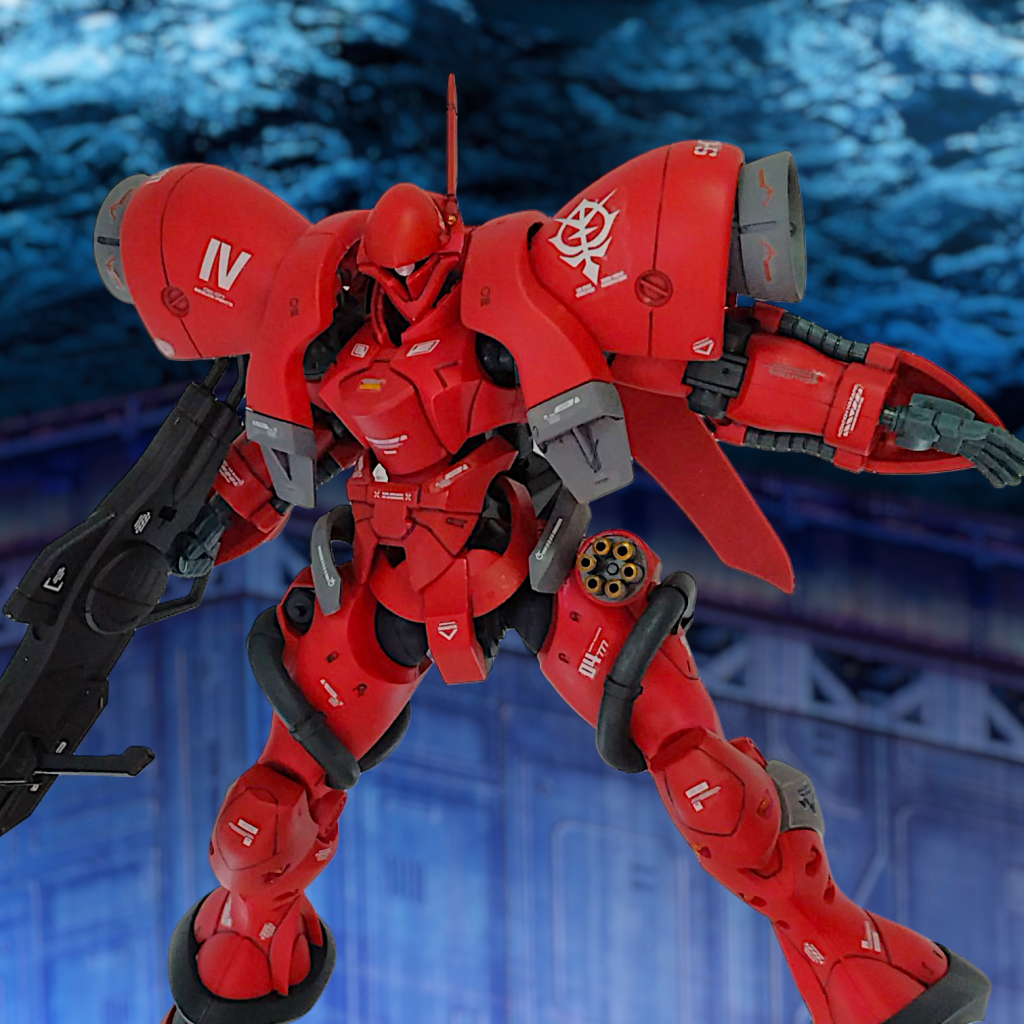 ギャンをベースにガーベラ・テトラの要素を加えました!お気に入りはヘッドパーツ。小顔なガーベラができたと思います