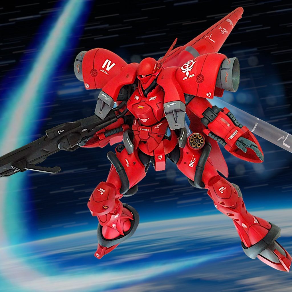 シュツルムブースターはガーベラのものをネオジム磁石で装着やっぱり、着けるとそれっぽい雰囲気が出ますでも、ギャン+ガーベラで実際にやりたかったのは・・・コレ↓