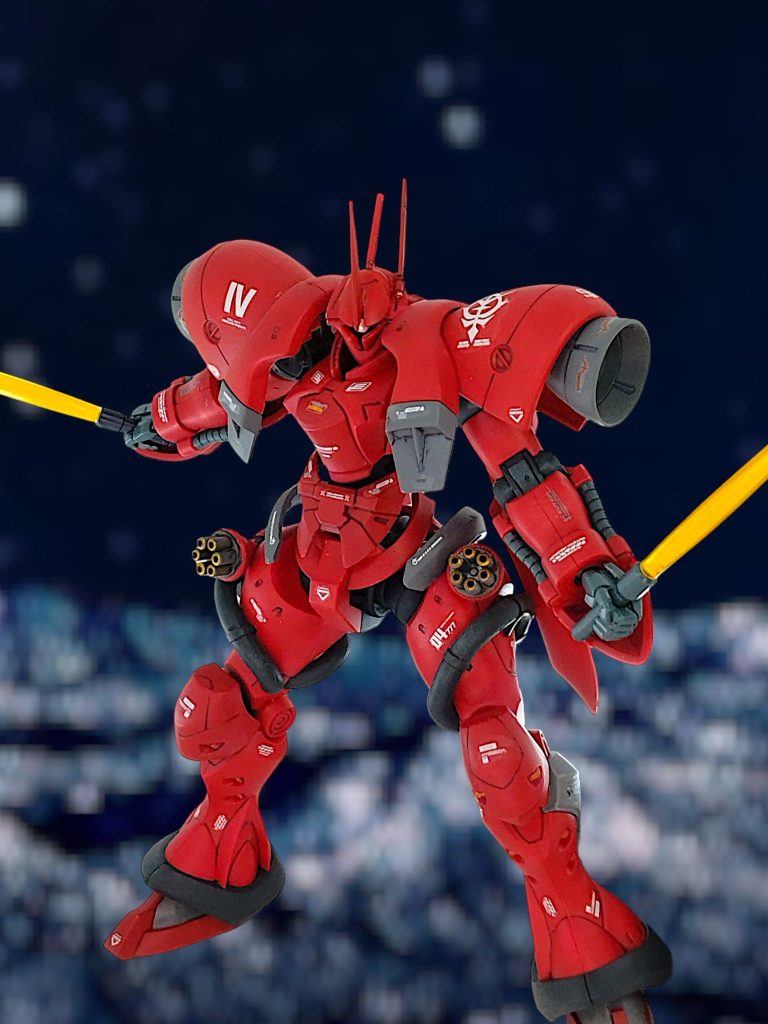 そしてギャンヘッドも準備しています頭頂部のパーツは差し替え可能こっちはジオンっぽくて素直にカッコ良いです(zaku-kao6)