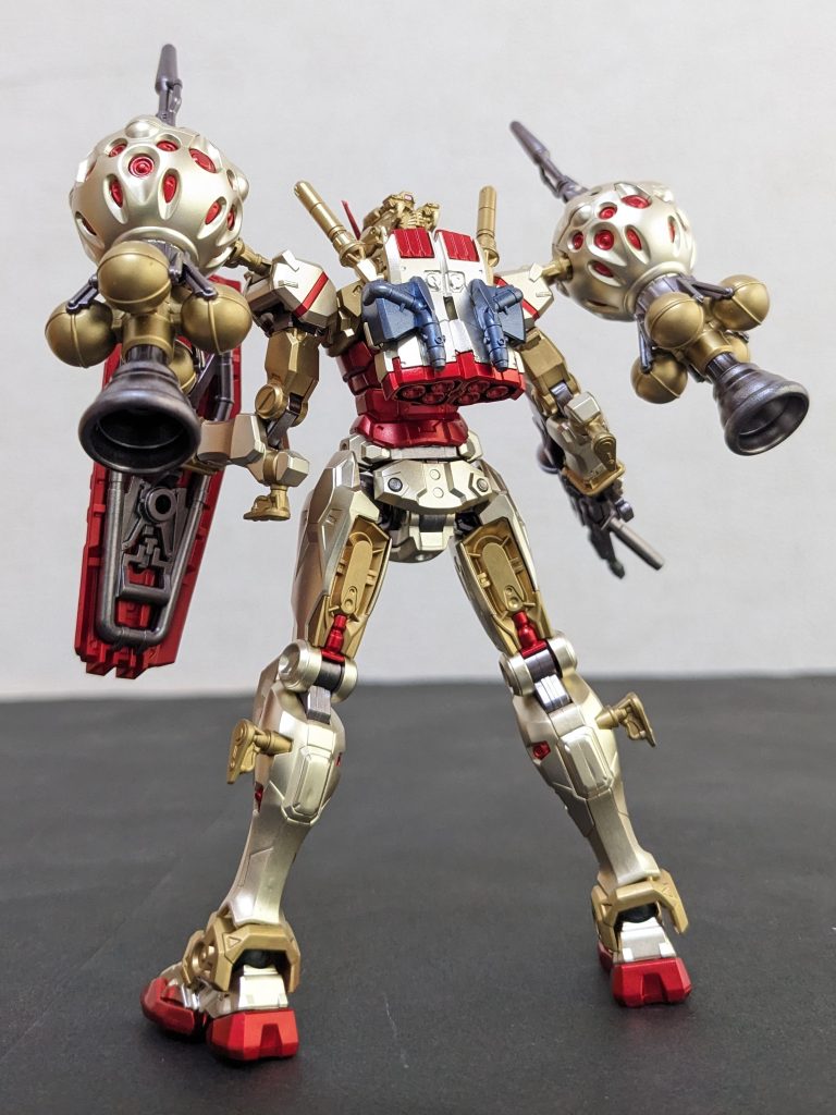 ちなみにビットの塗り分けこんな感じです。単体で見ると、何だか70年代の特撮メカの香りが漂ってきます。