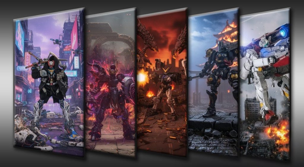 期間中に製作したのは5機それぞれ世界観の異なる背景を付け足しました！