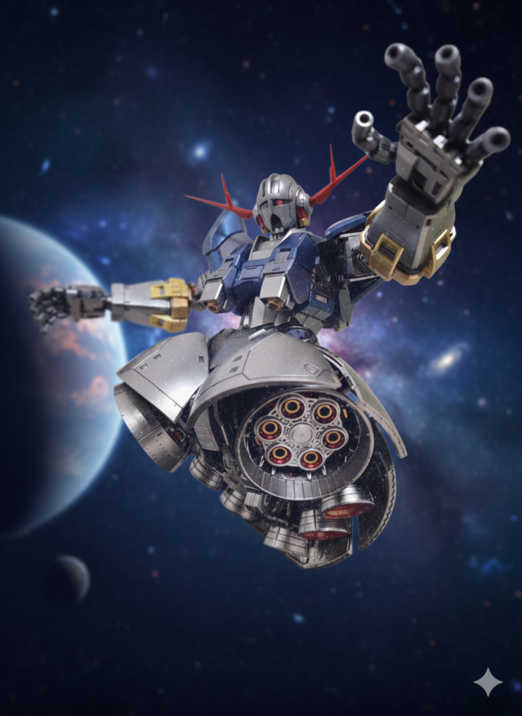 バッチリポーズが決まったと思います!!あまり動かさなくてもギミックが多いのでポーズが映えますね。RGにしてはそこまで難しくもなくサラッと作れるのも魅力的だと思います。(まぁ大体買えないのですが…泣)最後までご覧いただきありがとうございました。次は全塗装する予定なので気長に待っていただけると嬉しいです。