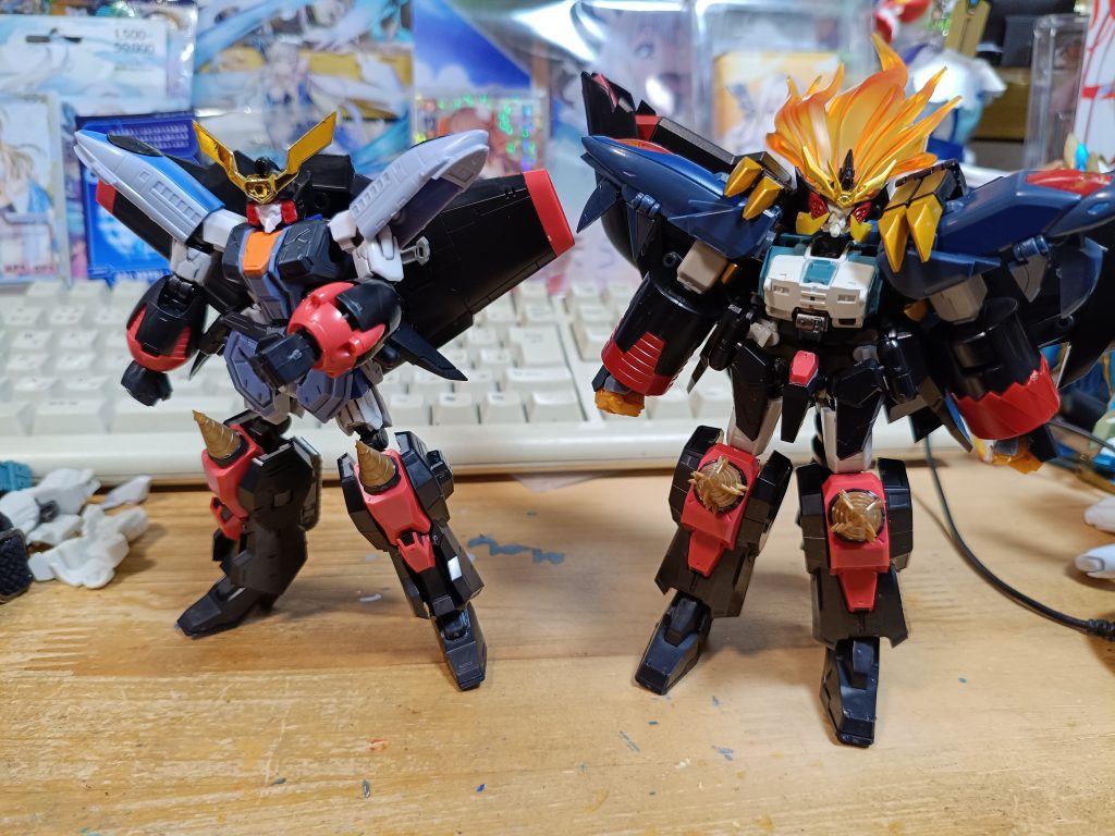 そしてガオガイガーデュエルです　まあ2つ目のgフレームにあまりのガオマシンを装備しました　ジェネシックガオガイガーEZ8の足のドリルガオ2がモグラくんに変えれたらガオファイガーに変更予定です