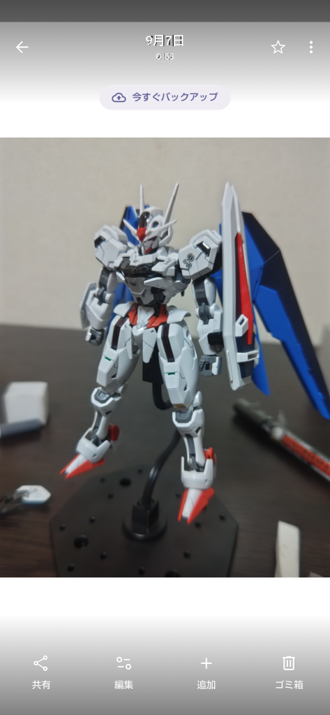 イメージが固まってきた頃の写真になります。盾を付ける予定でしたがマイフリが安く手に入ったのでそちらに変更しています。