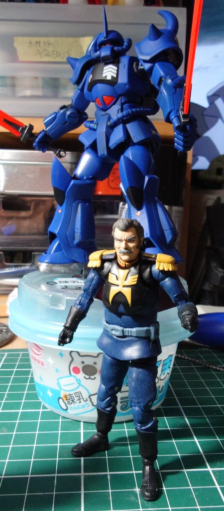 ランバ・ラル「やっとワシのMSグフを作ったか！　遅いぞ！」　スミマセン、そのかわり製作は丁寧にやりましたので勘弁してくださいランバ・ラル「ハモンやクランプはまだか？」　バンダイさん次第ですねぇ…グフを使った名シーン再現はまた後日に