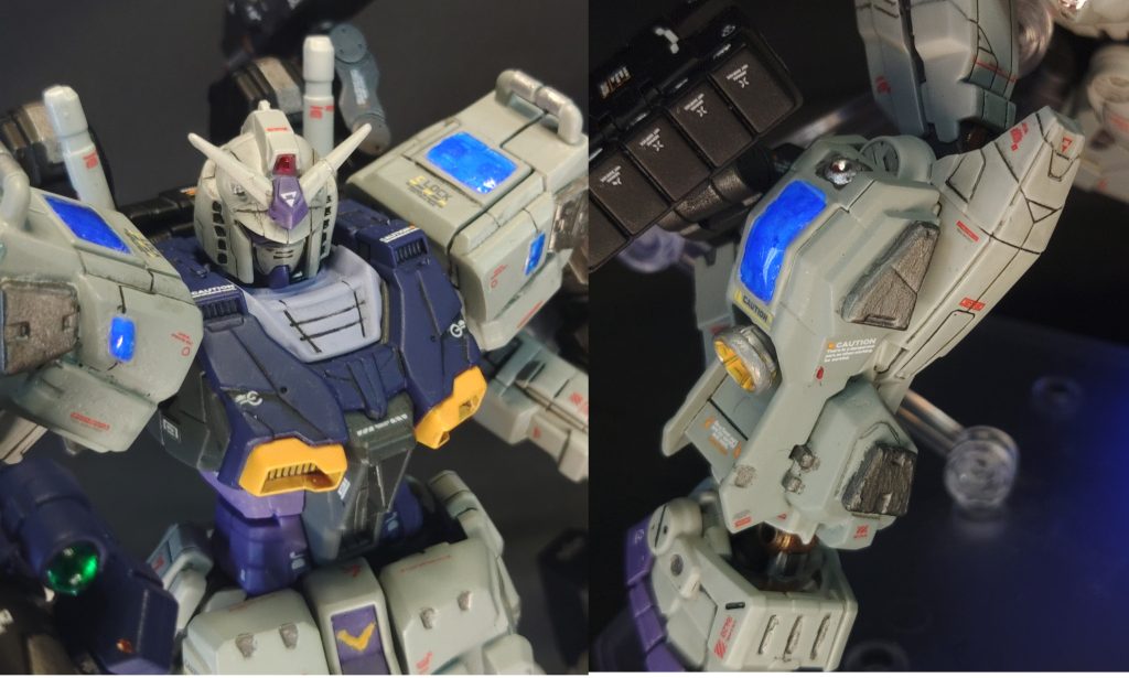 肩部、脚部の追加装甲兼スラスターには小型のジェネレータが搭載されており、本機の出力を補っている。最大稼働時には青く発光をする。