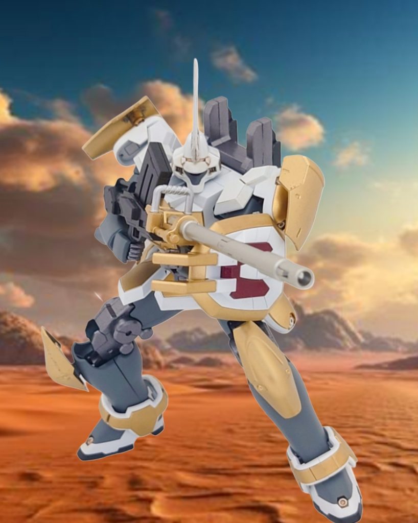 180㎜キャノンを構えた姿。