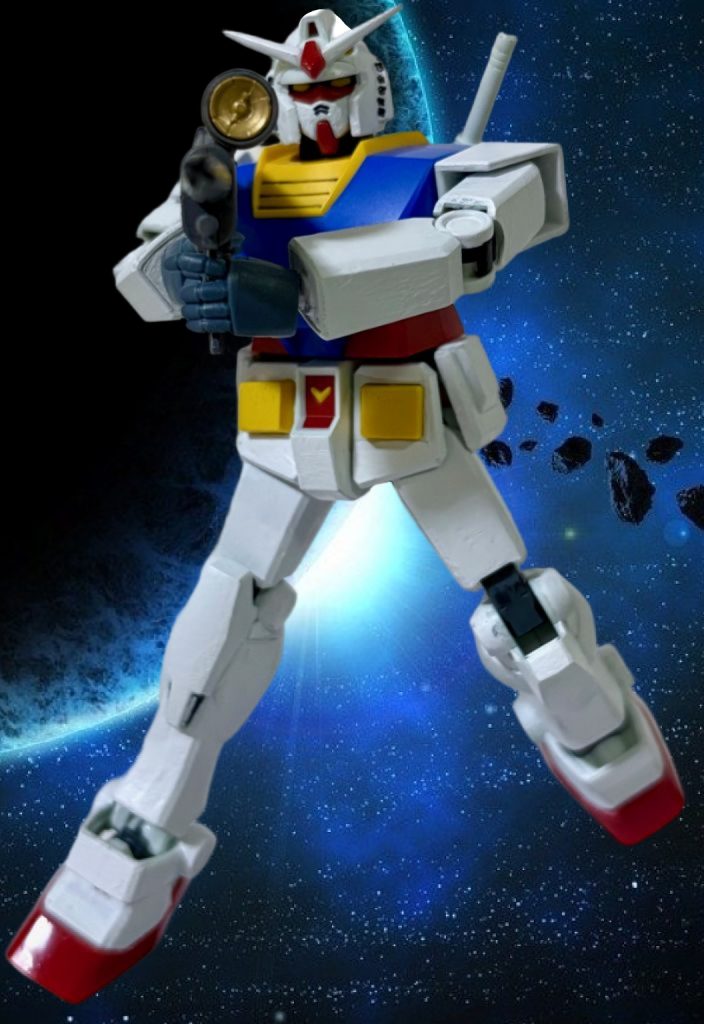 オマケの追加写真。ビームライフルの構え方と構図は小説版ファーストの第2巻を参考にした。