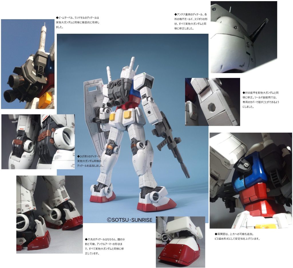 中央の元キットと見比べて頂けますか(((^_^;) 背面も、手抜きせず、がんばりました( ;∀;)