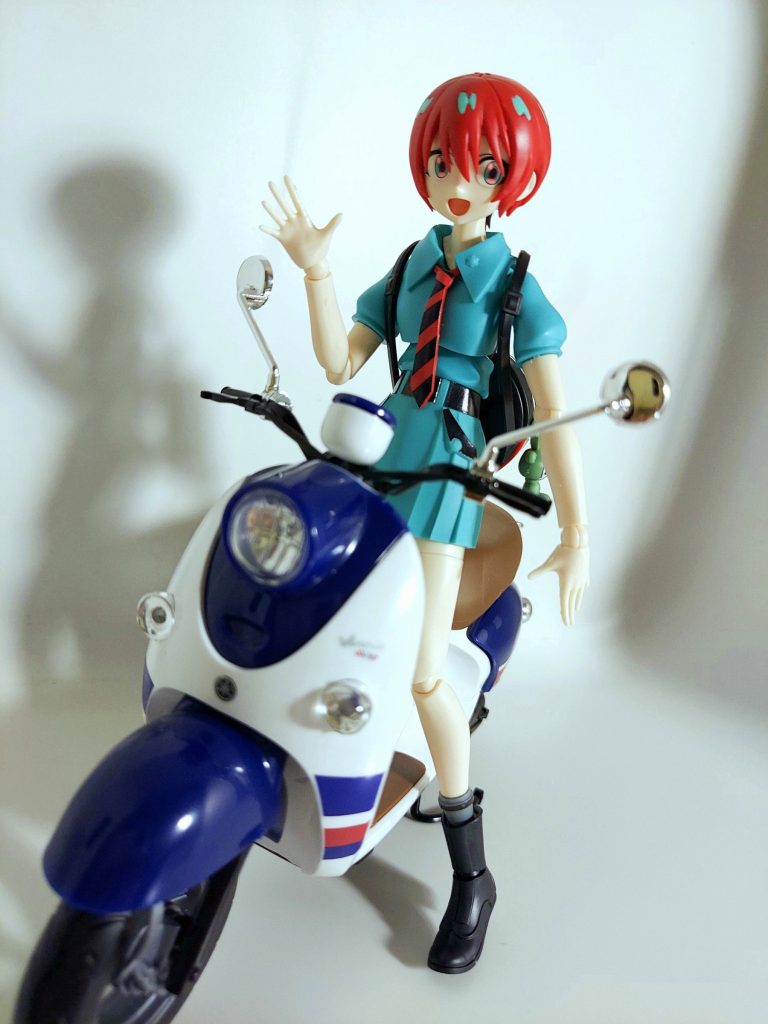 ↑バイク通学のアマテさん