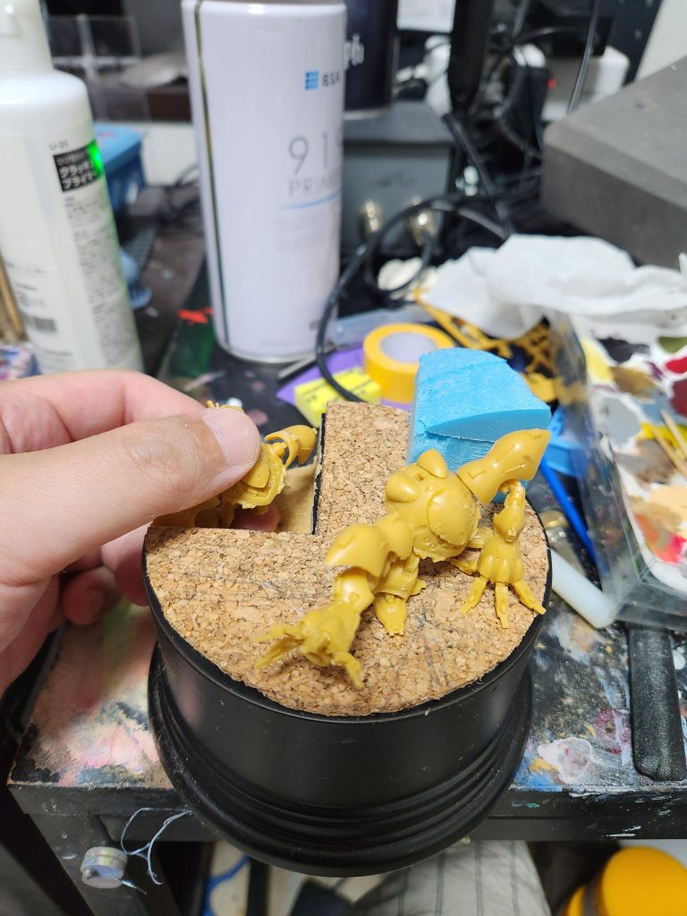 配置とジオラマイメージ丸土台の1/4は削ってある