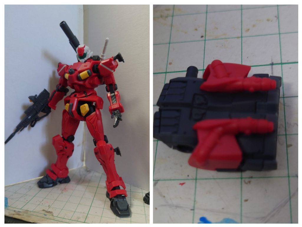 素組、ガンキャノンから作られたこの世界線におけるジムでありジム・キャノンと思いきや、背中にコア・ファイターがあったり、セイラ機が大活躍したところを見るに、ガンダムの役割も果たしている機体といえますね。面白い立ち位置、設定だと思います。