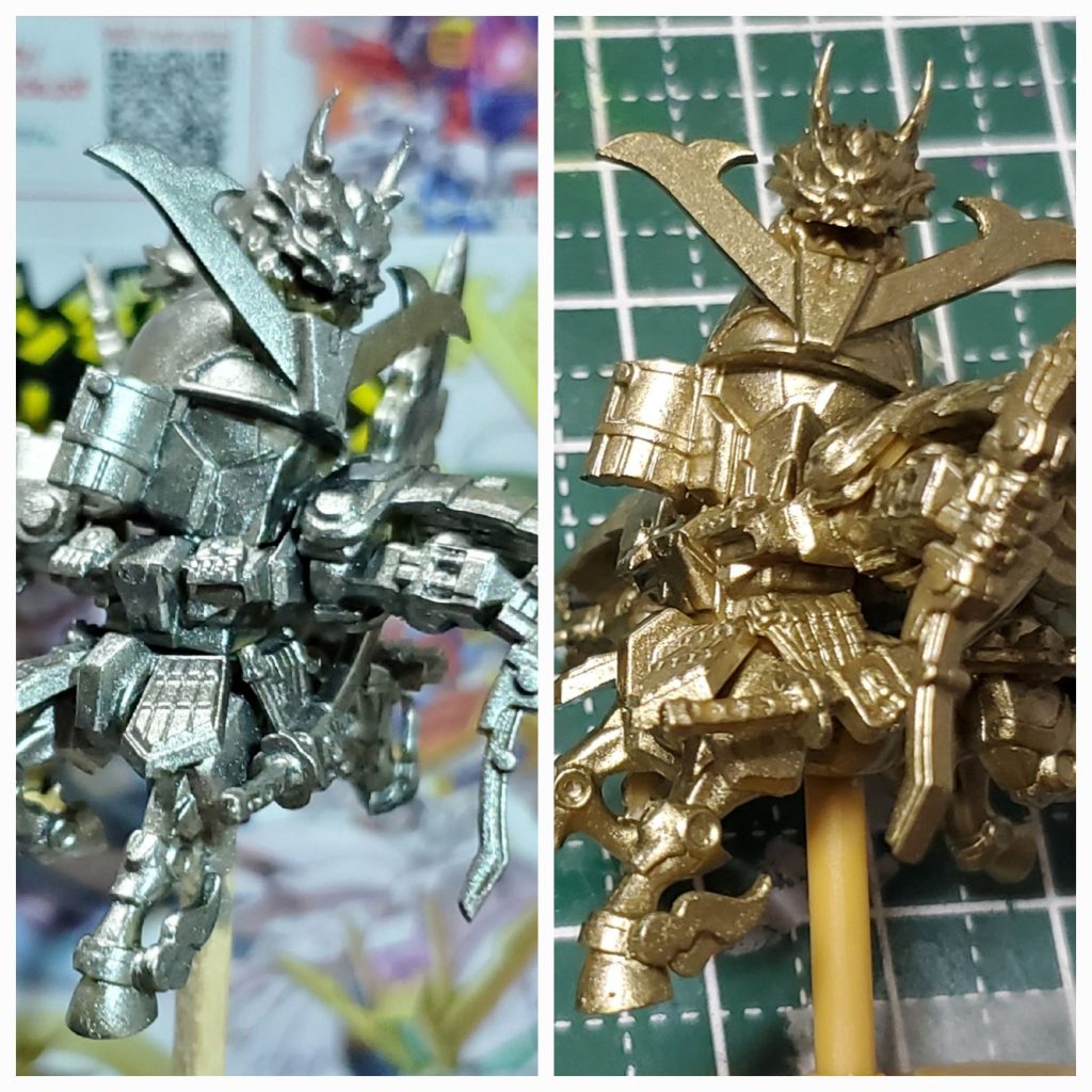 昔のガチャガチャ( だったかな?)のスーパー豪華な感じで金消し銀消し仕様もいいなぁーと思ったのですが何か捻りが欲しくなったので…