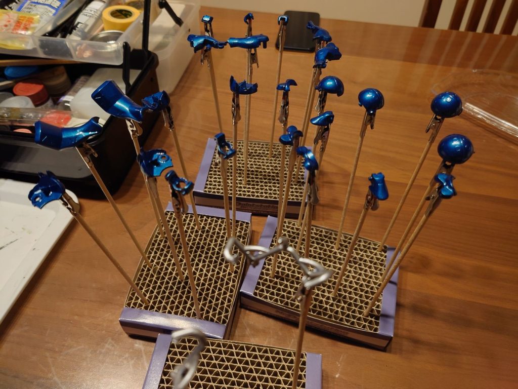 メタリックブルーの塗装。