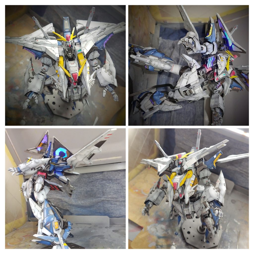 フライトフォームはこんな感じにしてみました。主翼は横に大きく拡げるドラグナーやバイファム風にしました。