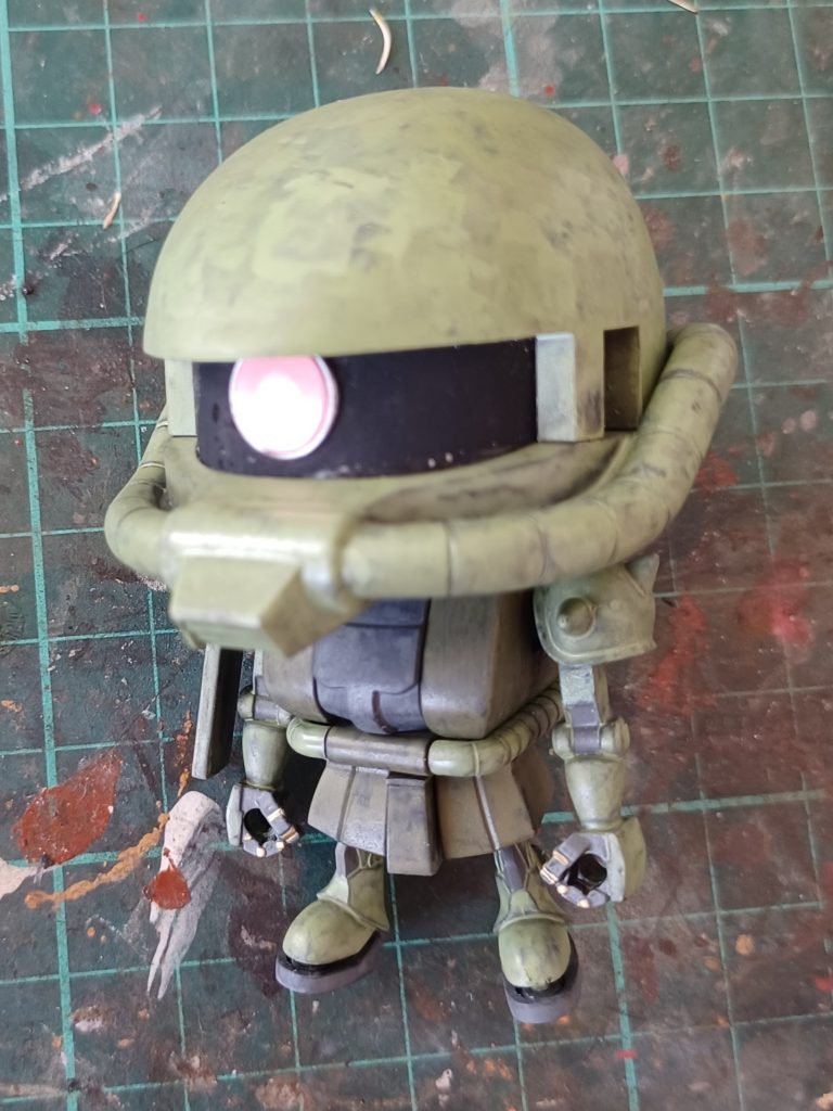 筆塗りを終えて、トップコートをした状態。ウォッシングはこれから。