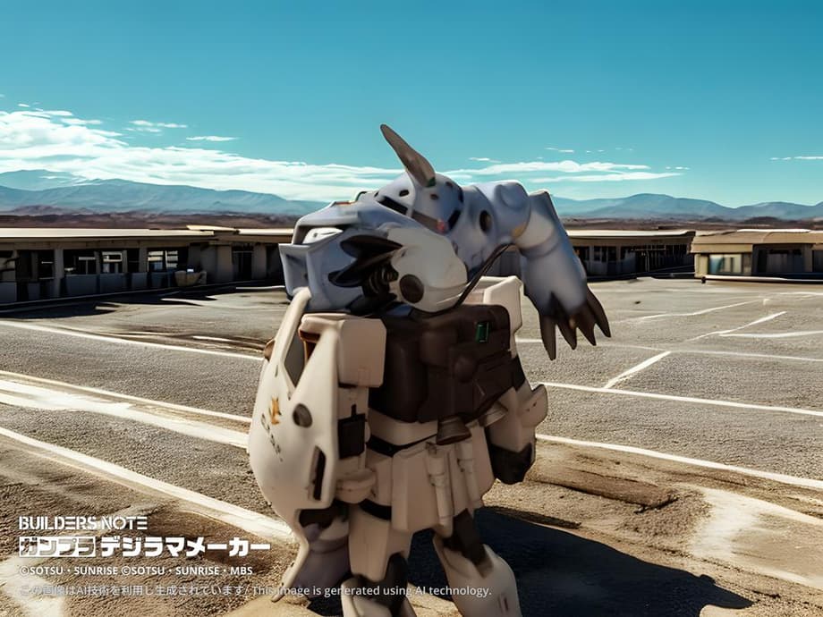 戦闘中。ポケ戦にはこんな組み合わせはありませんが、大体あっているから良し!(仕事猫感)陸戦ではウェイトになるクローシールドは外します。プラモ的にもシールド重すぎて腕が上がらない😂