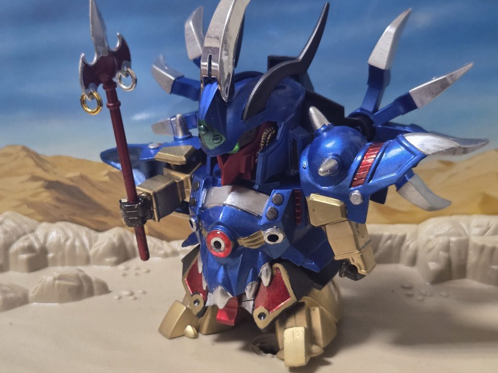 まやかしの錫杖。設定画より銀色多めに塗ってます。