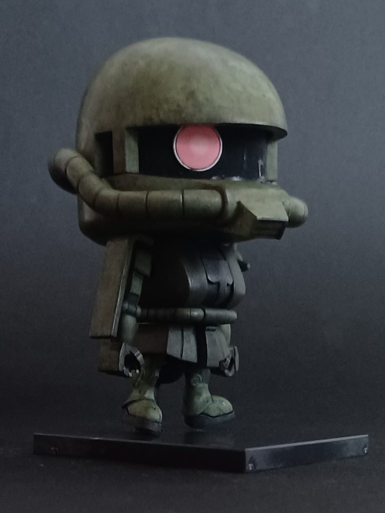 全てを終えてみると、筆塗りをする時の塗料の薄め方や筆の動かし方等で、全く違う仕上がりになるので、大変気を遣う工程だった。ムラを気にせずに塗って、チャンとしなくても雰囲気のある良い仕上がりになるので、塗っていて楽しかった。最終工程のウォッシングで、トーンも落ち着くので、納得の行くまでウォッシングはした方が良い。 さてさて。それでは冒頭で述べた、清水式で上手く塗れなかった理由を書いていこうと思う。①塗料の調整が上手く行かなかった(薄くなかった等々)。②筆に含ませる塗料のコントロールが上手く行かなかった。私の根本的な技量不足の他に、理由を挙げるとすれば、以上の２点が考えられる。 それでもウォッシングを終えてみると、それなりになったのではと思う。 