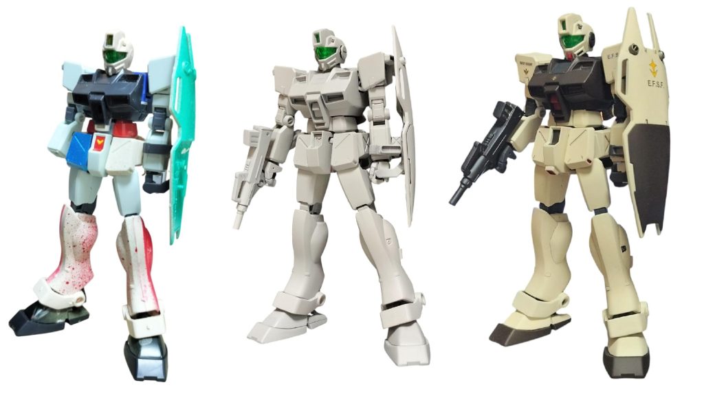 基本工作→サフ萌→完成購入時点でポリキャップが全くないバラバラ◯体の上、謎のスプレー塗装でマダラ模様でした(zaku-kao4)芯にEGガンダムを生贄に捧げて再生しました(gundam-kao2)思ったより違和感ないかと(gundam-kao3)